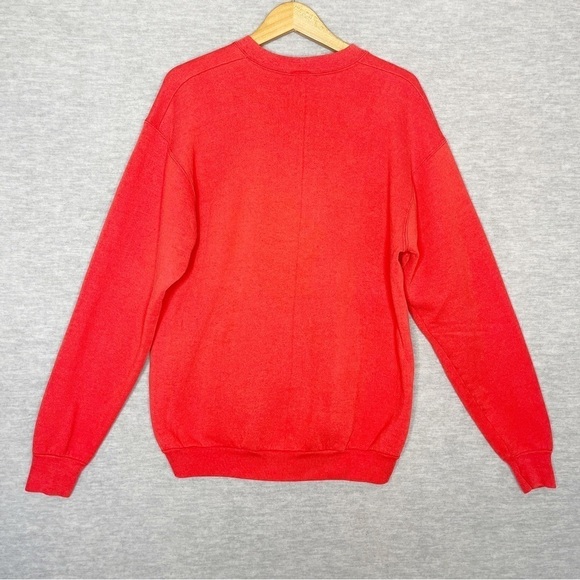 Vintage Christmas Sweatshirt Size L Reindeer Ugly Strung Out Lights 90s Made USA - Picture 8 of 8